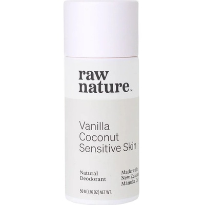 Raw Nature Natural Deodorant, натурален дезодорант, ванилия, кокос, за чувствителна кожа, 50 гр