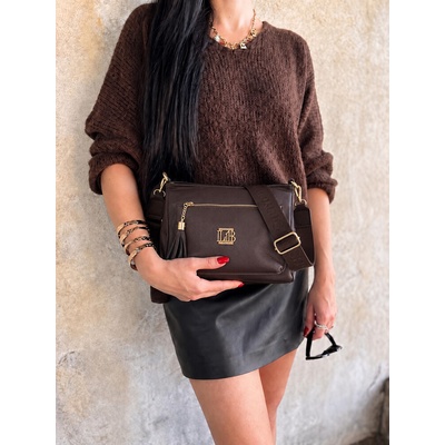 Dámska crossbody kabelka čokoládová na každý deň | Laura Biaggi