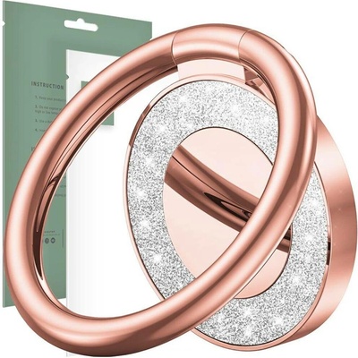 Pouzdro Tech-Protect Magnetic Phone Ring Náprstek / Prsten na mobilní telefon Třpytivé růžové