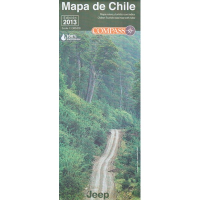 Chile 1:1,3m cestovní mapa s rejstříkem COMPASS