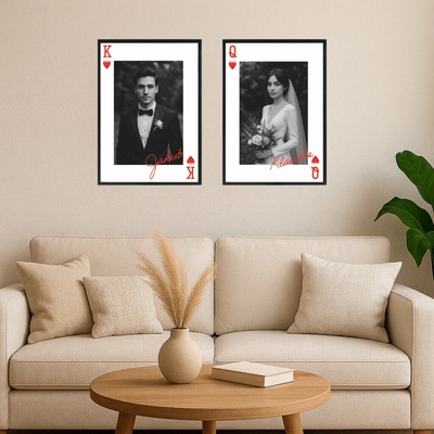 Set plakátů KRÁLOVNA A KRÁL Rozměr plakátu: A4 (21 x 29,7 cm), Rámeček: Černý rámeček