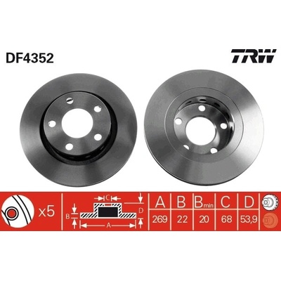 Brzdový kotúč TRW DF4352