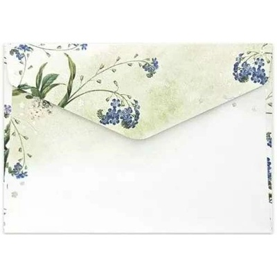 Obálka C6 Pomněnky metalické zdobení 162x114 mm 120g/m2 - 1ks