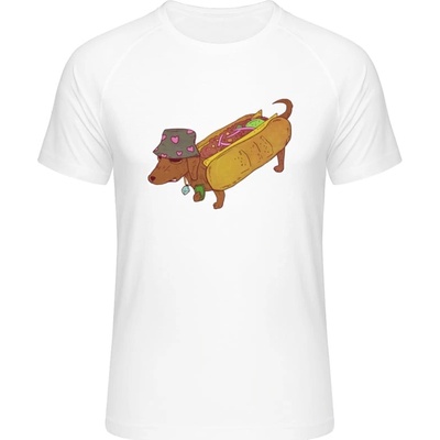 Mymate predĺžené tričko MY111 Dizajn Pes Hot-Dog white white