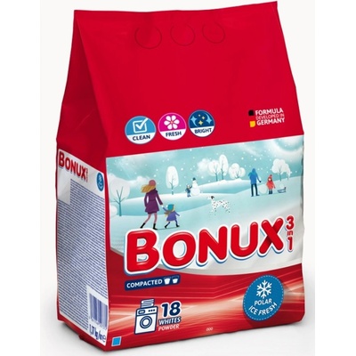 Bonux White Polar Ice Fresh 3v1 prací prášek na bílé prádlo 18 PD 1,17 kg
