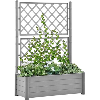 zahrada-XL truhlík s treláží 100 x 43 x 142 cm PP kamenný šedý