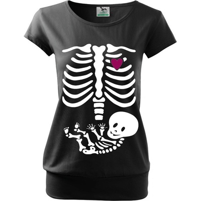 Bezvatriko vtipné tričko s potiskem pro těhotné maminky Kostřička 2 černá