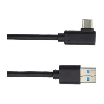 PremiumCord Kábel USB typ C/M zahnutý konektor 90° - USB 3.0 A/M, 3 m ku31cz3bk