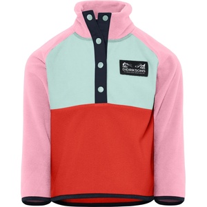 Didriksons Детски поларен пуловер Didriksons Kid's Monte Half Buttoned 5 Fleece jumper - Light Heather Pink - размер 110 (704-5794-0314)