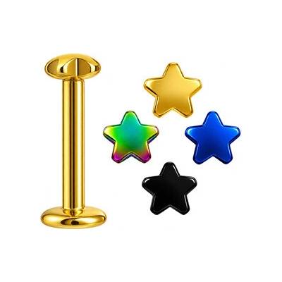 Šperky4U piercing do brady labreta hvězdička LB01153-AB