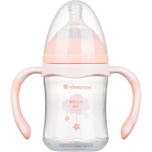 KikkaBoo Бебешко шише с широко гърло Kikkaboo - Peach Cloud, 180 ml (31302020058)