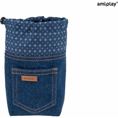 Amiplay Tastička na pamlsky denim 10 x 7 x 14 cm námořní