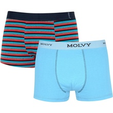 Molvy pánské boxerky 2MP 305 BEU vícebarevné 2 Pack