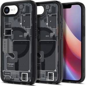 Spigen iPhone 16e SPIGEN ULTRA HYBRID ZERO ONE Пластмасов удароустойчив капак за телефон, MagSafe, черен ACS09141 (ACS09141)
