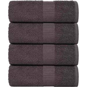 vidaXL Кърпи за гости FROGN 4 бр. Антрацит 30x50 см 360 г/м2 (136678)