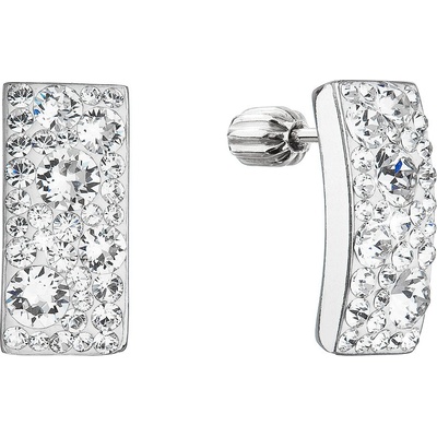 Pavona stříbrné visací se Swarovski krystaly bílý obdélník 31303.1