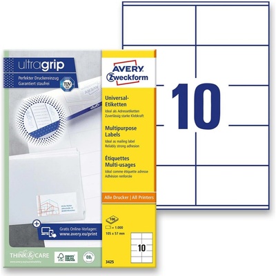 Avery Zweckform 3425 univerzální etikety 105,0 x 57,0 mm 1000 etiket bílé
