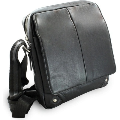 Velký černý kožený pánský crossbag 215-1918-60