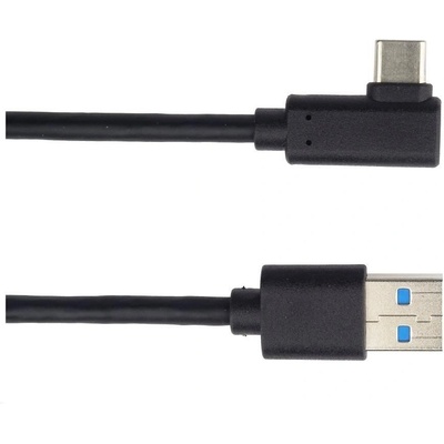 PremiumCord ku31cz05bk USB typ C/M zahnutý konektor 90° - USB 3.0 A/M, 50cm
