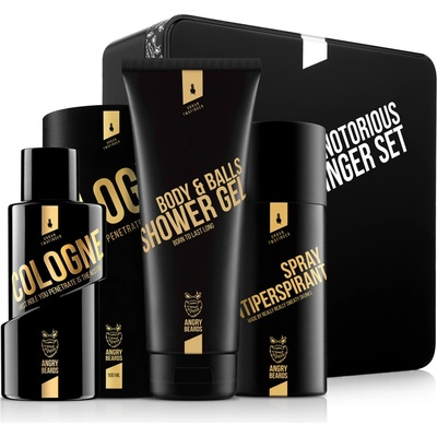 Angry Beards Notorius Urban Twofinger kolínska 100 ml + sprchový gél na telo a guľa 230 ml + antiperspirant sprej 150 ml + Antistick 10 g