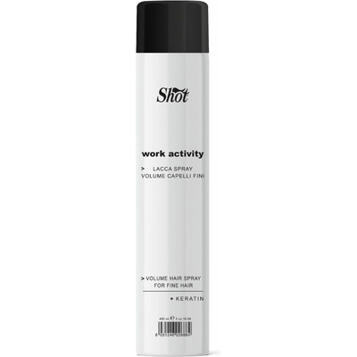 Shot Work Activity VOLUME HAIRSPRAY for Fine Hair - objemový nezaťažujúci lak pre jemné vlasy, 490 ml