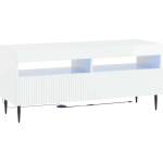 vidaXL LED телевизионен кабинет Бял гланц Инженерна дървесина (896989)