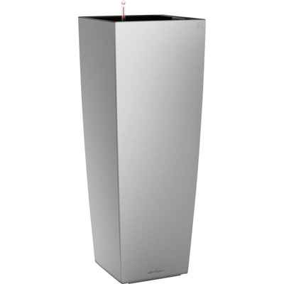 Lechuza Kvetináč Cubico Alto Premium, strieborná metalická, 40 x 40 x 105 cm