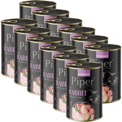 PIPER Cat Sterilised králik 12 x 400 g