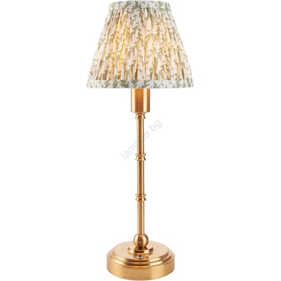 Endon Lighting 114800 - LED Димируема акумулаторна настолна лампа BURLEY LED/1, 5W/5V месинг/зелен (EN0008)