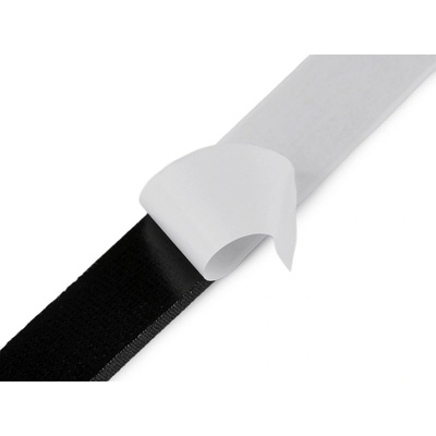 Suchý zip plyš samolepicí šíře 20 mm, střední, 2 černá