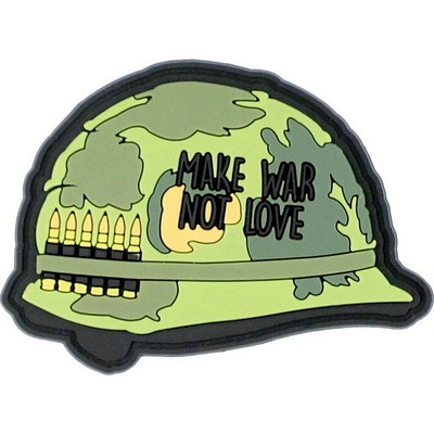 Gumová nášivka 101 Inc Make war not love - farebná