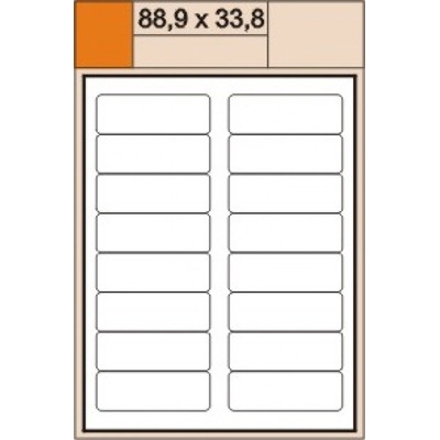 S+K label PLUS 88,9 x 33,8 mm bílé A4 100 archů