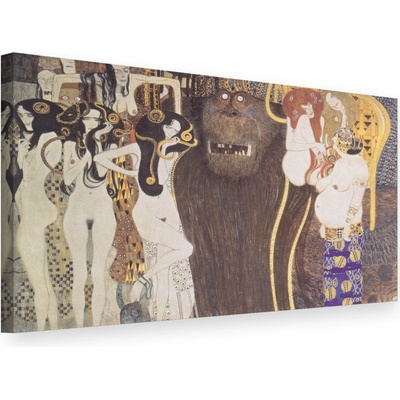 Obraz na plátne THE BEETHOVEN FRIEZE – Gustav Klimt - 100x70 cm