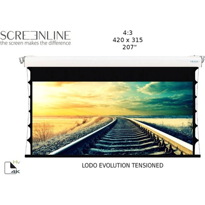 Screenline Моторизиран прожекционен екран Screenline LODO EVO TENS Home Vision, 420x315 (207), 4: 3, бял, стенен превключвател (SL-ET420B-HV)
