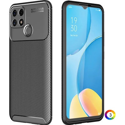 OPPO A15/A15S Удароустойчив Carbon Fiber Калъф и Протектор