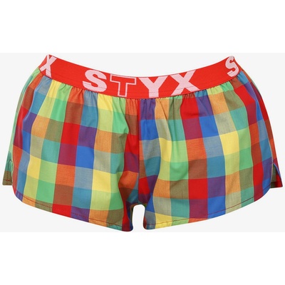 Styx Червени и зелени карирани дамски спални шорти Styx Styx | Cherven | ЖЕНИ | L