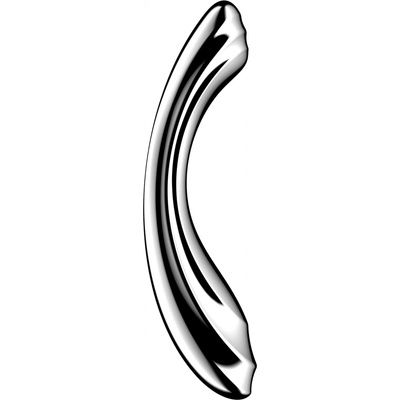 Satisfyer Pure Gravity 1 vroubkované ocelové dildo stříbrné
