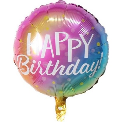 Cakesicq Fóliový balónek kulatý Happy Birthday 46cm