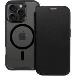 Gigapack iPhone 16 Plus GIGAPACK калъф, изправен, с кожен ефект, FLIP, MagSafe, ЧЕРЕН (GP-160263)
