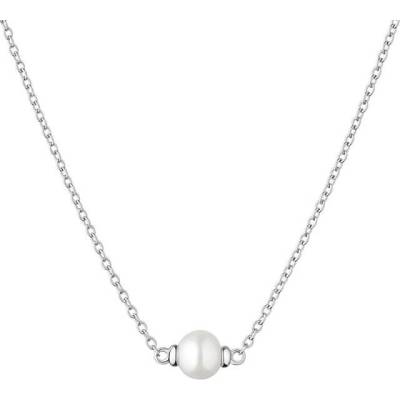 Gaura Pearls Stříbrný náhrdelník s bílou perlou SK22384N/W Bílá