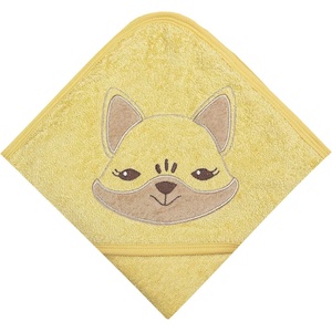 Bio Baby Бебешка хавлийка Bio Baby - Органичен памук, с лисиче, 80 х 80 cm, жълта (97223501) - baby