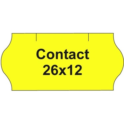 Cenovkové etikety Contact 26x12 žlté