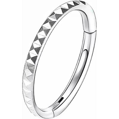 Atreya Titanový kroužek s pyramidovým vzorem Derel stříbrná 1,2 mm 6 mm