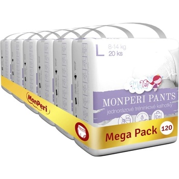 MonPeri Mega Pack plienkové nohavičky Pants L 8-13 kg 120 ks