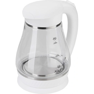 Adler AD 1274 B electric kettle 1.7 L White, Transparent 2200 W (AD 1274)