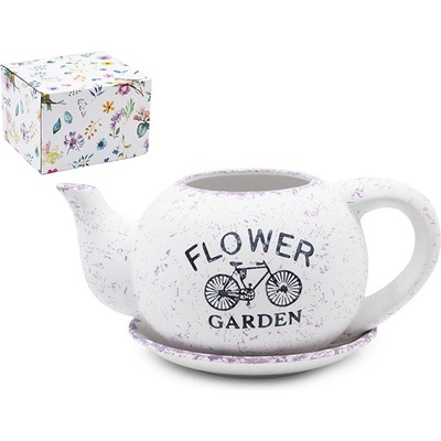 КАШПА ЧАЙНИК С ЧИНИЙКА flower ЛИЛАВО С БЯЛО (02-23484/2)