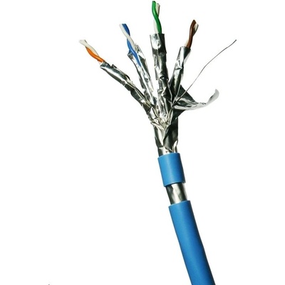 Datacom 1215 F/FTP drát CAT6A LSOH, Eca, 500m, modrý