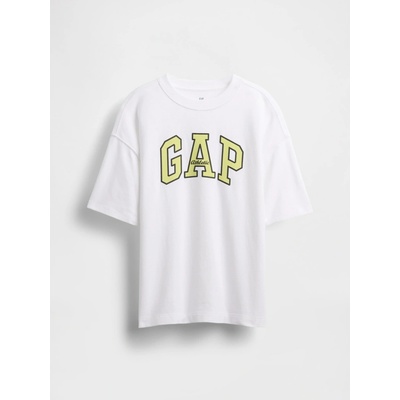 GAP Dětské oversize tričko Heavyweight Athletic Logo Bílá