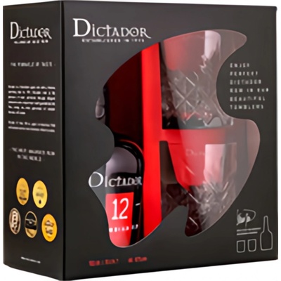 Dictador 12y 40% 0,7 l (dárkové balení 2 sklenice) – Hledejceny.cz
