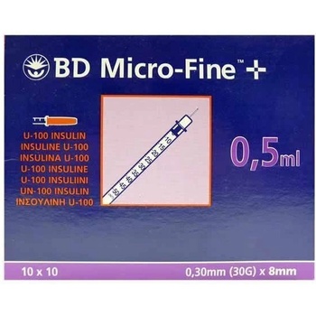 BD Micro-Fine Сприцовки с Инсулинови игли 30G 0.30x8mm 100 БР